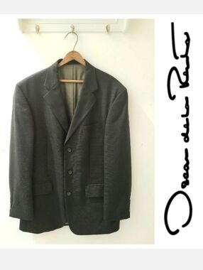 Oscar de la Renta Vintage 3 Button Sportcoat in Charcoal Sz 40R